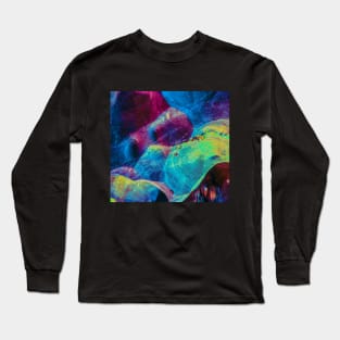 A dog face in multi colored abstract Long Sleeve T-Shirt